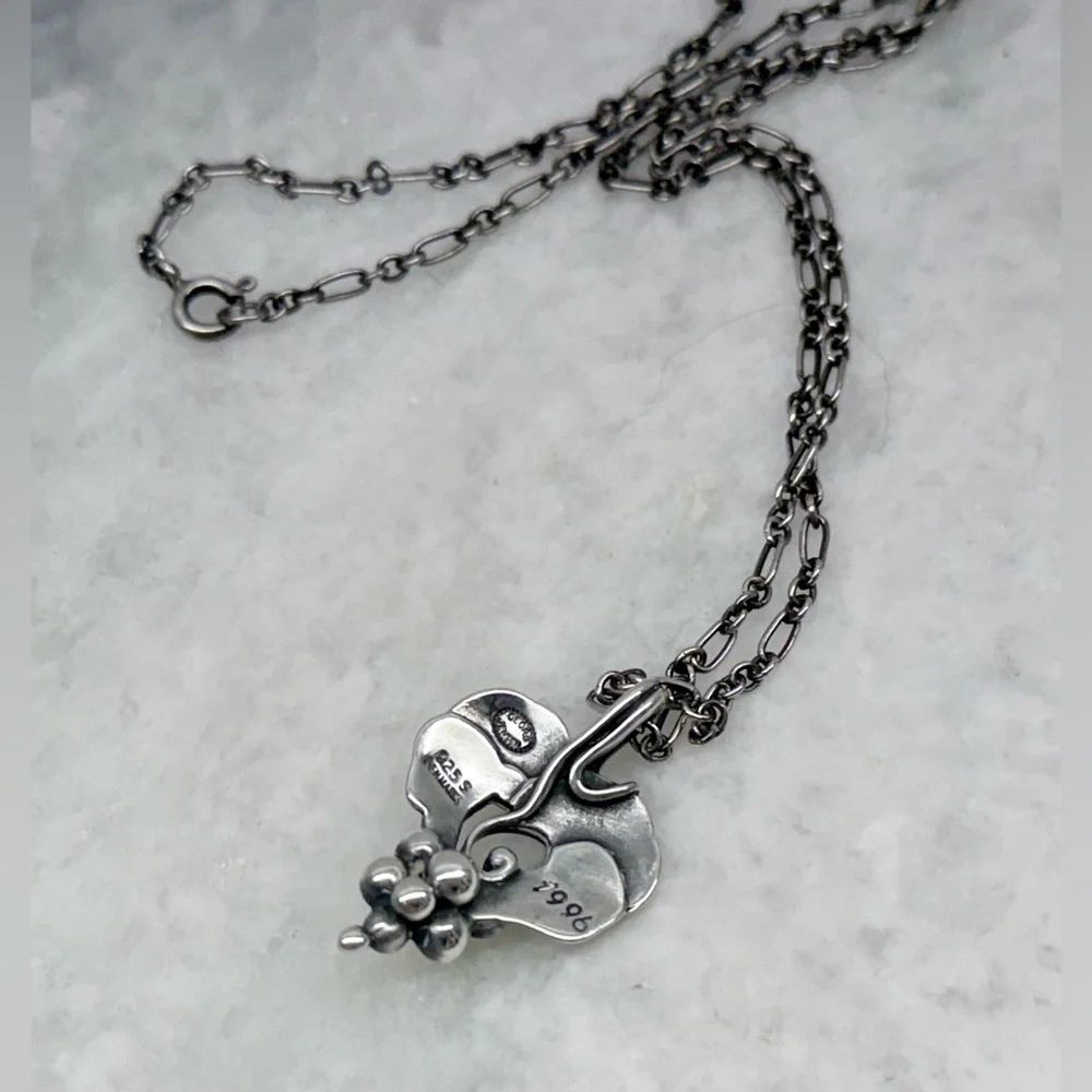 GEORG JENSEN Vintage Rare Collectors 1996 Heritage 925 SS Grape Necklace